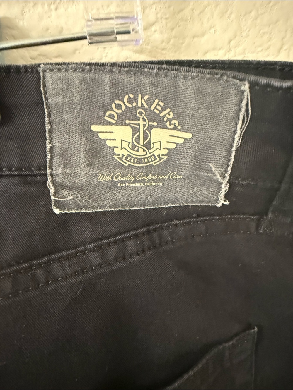 Dockers Men's Black Straight Jeans with Branded Waist Patch
